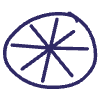 Circle Asterisk Line Element from Scribbles - Variable Line Thickness Set