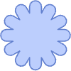 Circle Flower Element from Geometric Shapes - Filled Set