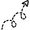 Dashed Spiral Arrow Line 9 Element from Arrows - Variable Line Thickness Set