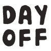 Day Off Word Element from Doodles - Monochrome Set