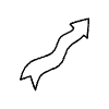Filled Arrow Thick Wiggle 1 Element from Arrows - Variable Line Thickness Set