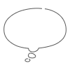Filled Chat Bubble Oval Thought Element from Bubbles - Variable Line Thickness Set
