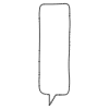Filled Chat Bubble Vertical Point Element from Bubbles - Variable Line Thickness Set