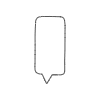 Filled Chat Bubble Vertical Small Point Element from Bubbles - Variable Line Thickness Set
