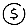 Filled Coin Dollar Element from Hand Drawn Icons - Variable Thickness Set