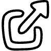 Filled External Link Element from Hand Drawn Icons - Variable Thickness Set