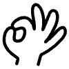 Filled Hand Ok Element from Hand Drawn Icons - Variable Thickness Set