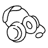 Filled Headset Element from Hand Drawn Icons - Variable Thickness Set