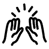 Filled High Five Element from Hand Drawn Icons - Variable Thickness Set