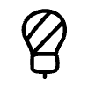 Filled Idea Lightbulb Dark Element from Hand Drawn Icons - Variable Thickness Set