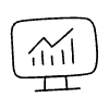 Filled Monitor Graph Element from Hand Drawn Icons - Variable Thickness Set