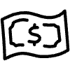 Filled Note Dollar Element from Hand Drawn Icons - Variable Thickness Set