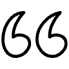 Filled Quote Left Element from Hand Drawn Icons - Variable Thickness Set