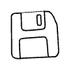 Filled Save Disk Element from Hand Drawn Icons - Variable Thickness Set
