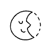 Filled Sleeping Moon Element from Hand Drawn Icons - Variable Thickness Set