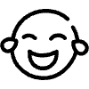 Filled Smiley Laugh Element from Hand Drawn Icons - Variable Thickness Set