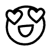 Filled Smiley Love Element from Hand Drawn Icons - Variable Thickness Set