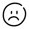 Filled Smiley Sad Element from Hand Drawn Icons - Variable Thickness Set