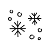 Filled Snow Flakes Element from Hand Drawn Icons - Variable Thickness Set