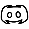 Filled Social Media Discord Element from Hand Drawn Icons - Variable Thickness Set