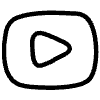 Filled Social Media Youtube Element from Hand Drawn Icons - Variable Thickness Set