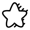 Filled Star Shadow Element from Hand Drawn Icons - Variable Thickness Set