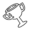 Filled Trophy 1 Element from Hand Drawn Icons - Variable Thickness Set