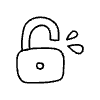 Filled Unlock Element from Hand Drawn Icons - Variable Thickness Set