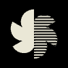 Flower Bloom Half Stripe Element from Patterns Tiles - Monochrome Set