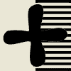 Flower Cross Half Element from Patterns Tiles - Monochrome Set