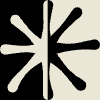 Flower Splash Half Element from Patterns Tiles - Monochrome Set