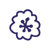 Flower Sticker Line Element from Scribbles - Variable Line Thickness Set