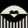 Heart In Eye Stripe Line Element from Patterns Tiles - Monochrome Set