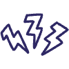 Lightning Shapes Line Element from Scribbles - Variable Line Thickness Set
