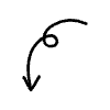 Line Arrow Spiral Down 3 Element from Arrows - Variable Line Thickness Set