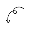 Line Arrow Spiral Down 5 Element from Arrows - Variable Line Thickness Set