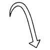 Line Arrow Thick Curve 4 Non Filled Element from Arrows - Variable Line Thickness Set