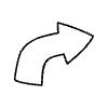 Line Arrow Thick Curve 5 Non Filled Element from Arrows - Variable Line Thickness Set
