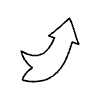 Line Arrow Thick Ribbon Non Filled Element from Arrows - Variable Line Thickness Set
