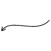 Line Arrow Wiggle Left Curve 1 Element from Arrows - Variable Line Thickness Set