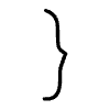 Line Braces Curly Right Element from Annotations - Variable Line Thickness Set