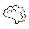 Line Brain Non Filled Element from Hand Drawn Icons - Variable Thickness Set
