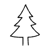 Line Christmas Tree Element from Hand Drawn Icons - Variable Thickness Set