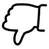 Line Dislike Thumb Down Element from Hand Drawn Icons - Variable Thickness Set