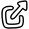 Line External Link Element from Hand Drawn Icons - Variable Thickness Set