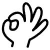 Line Hand Ok Element from Hand Drawn Icons - Variable Thickness Set