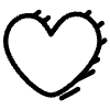Line Heart Shadow Element from Hand Drawn Icons - Variable Thickness Set