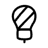 Line Idea Lightbulb Dark Element from Hand Drawn Icons - Variable Thickness Set
