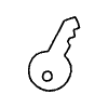 Line Key Non Filled Element from Hand Drawn Icons - Variable Thickness Set