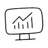 Line Monitor Graph Non Filled Element from Hand Drawn Icons - Variable Thickness Set